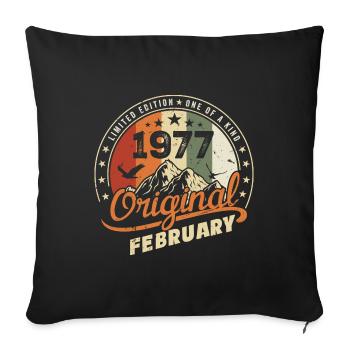 Né en Février 1977 Rétro Février 1977 Anniversaire - Housse de coussin décorative 45 x 45 cm - noir - Devant