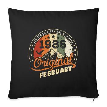 Né en Février 1986 Rétro Février 1986 Anniversaire - Housse de coussin décorative 45 x 45 cm - noir - Devant