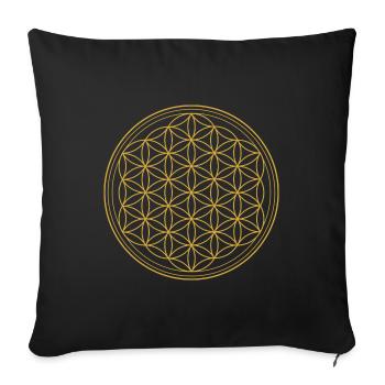 Fleur de la vie - Flower of Life T-Shirt & Access - Housse de coussin décorative 45 x 45 cm - noir - Devant