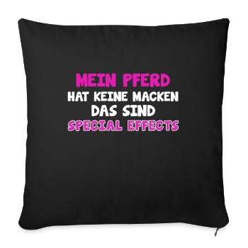 Horse sayings TShirt Horse Riding sayings Gift - Sofa pillowcase 17,3'' x 17,3'' (45 x 45 cm) - black - Front