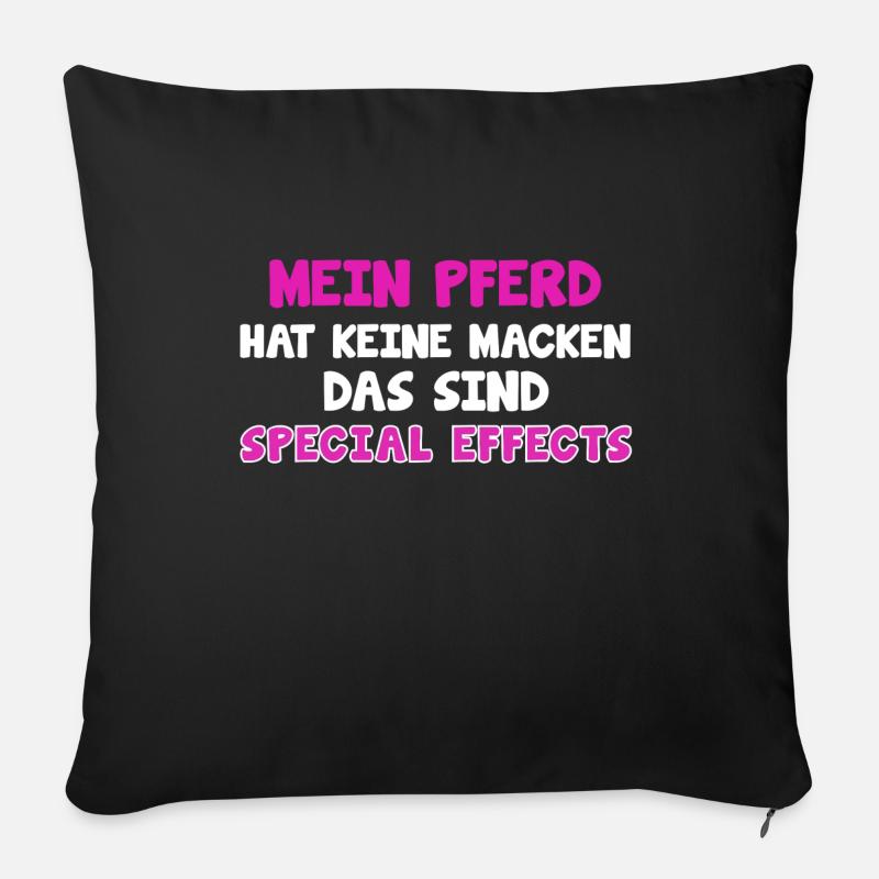 Pferdesprüche TShirt Pferd Reitersprüche Geschenk - Sofakissenbezug 45 x 45 cm - Schwarz