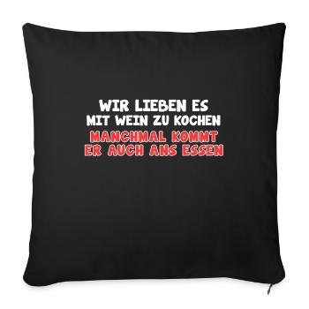 Koch TShirt Kochen Köchin Kochkunst Geschenk - Sofakissenbezug 45 x 45 cm - Schwarz - Vorne