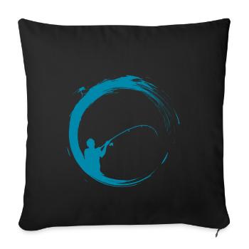pêcheur à la ligne - Housse de coussin décorative 45 x 45 cm - noir - Devant