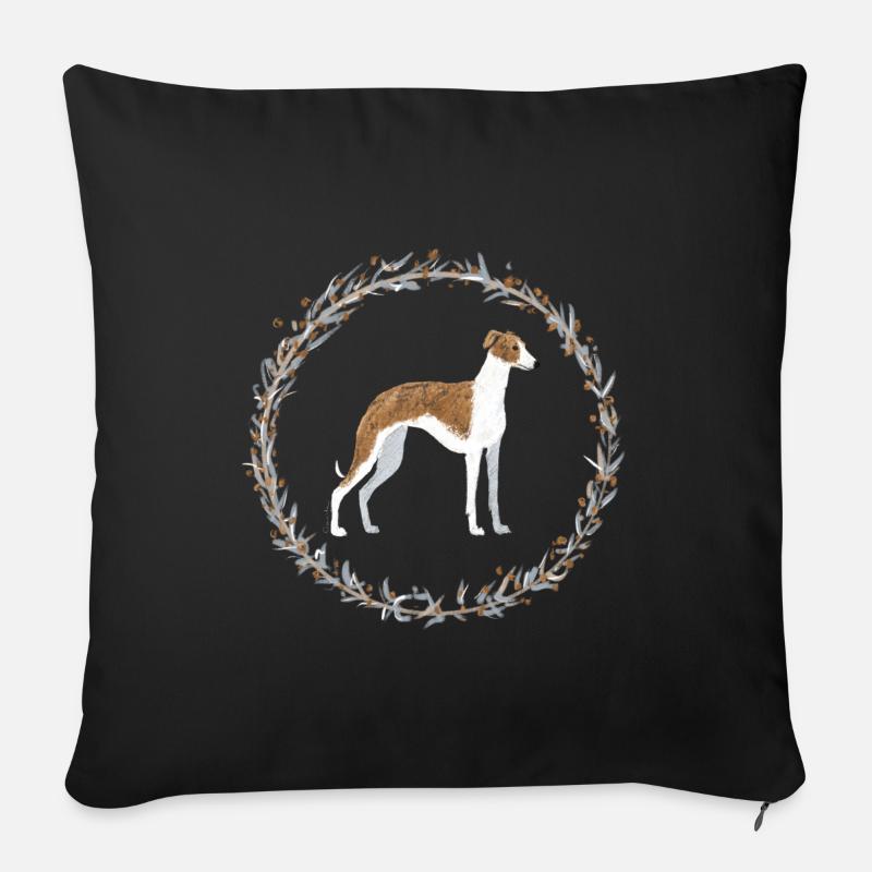 Whippet - Sofakissenbezug 45 x 45 cm - Schwarz