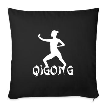 Yoga Qigong - Housse de coussin décorative 45 x 45 cm - noir - Devant
