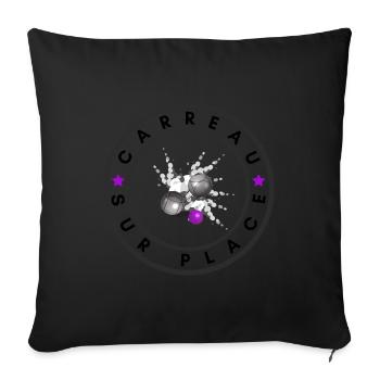boule logo carreau sur place lila - Housse de coussin décorative 45 x 45 cm - noir - Devant