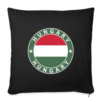 Ungarn - Sofakissenbezug 45 x 45 cm - Schwarz - Vorne