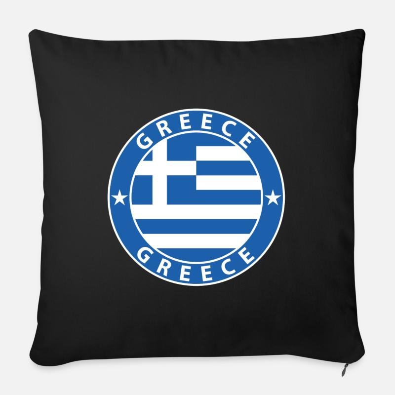Grèce - Housse de coussin décorative 45 x 45 cm - noir