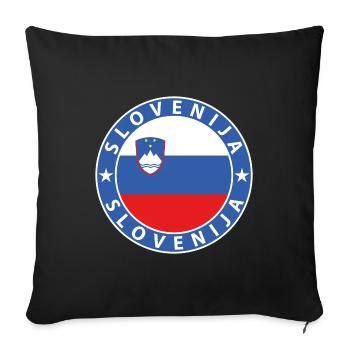 Slovénie - Housse de coussin décorative 45 x 45 cm - noir - Devant