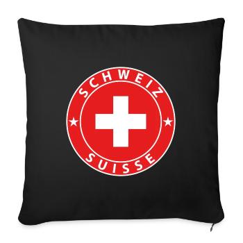Switzerland - Sofa pillowcase 17,3'' x 17,3'' (45 x 45 cm) - black - Front