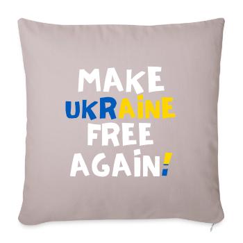 Free Ukraine - Sofa pillowcase 17,3'' x 17,3'' (45 x 45 cm) - light taupe - Front