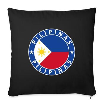 Philippines - Sofa pillowcase 17,3'' x 17,3'' (45 x 45 cm) - black - Front