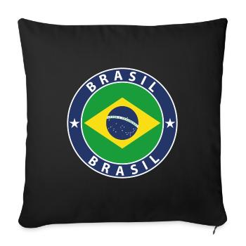 Brazil - Sofa pillowcase 17,3'' x 17,3'' (45 x 45 cm) - black - Front