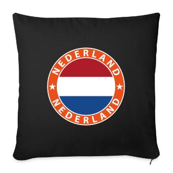 Netherlands - Sofa pillowcase 17,3'' x 17,3'' (45 x 45 cm) - black - Front