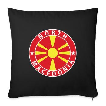 North Macedonia - Sofa pillowcase 17,3'' x 17,3'' (45 x 45 cm) - black - Front