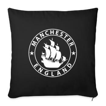 Manchester - Housse de coussin décorative 45 x 45 cm - noir - Devant