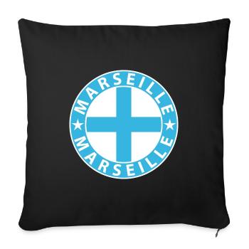 Marseille - Housse de coussin décorative 45 x 45 cm - noir - Devant