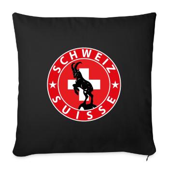 Suisse - Housse de coussin décorative 45 x 45 cm - noir - Devant