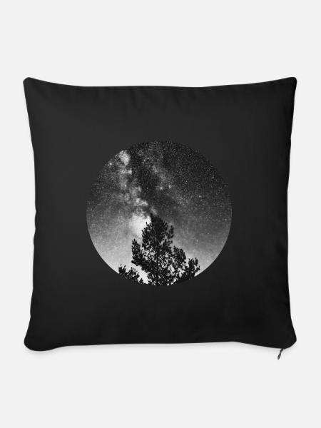 Voie lactée avec arbre - Housse de coussin décorative 45 x 45 cm - noir