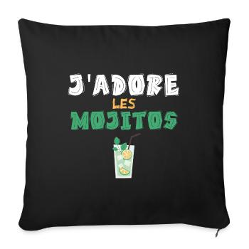 j adore les mojitos - Housse de coussin décorative 45 x 45 cm - noir - Devant