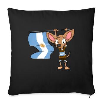 Argentinischer Chihuahua - Sofakissenbezug 45 x 45 cm - Schwarz - Vorne
