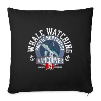 Whale watching pacific northwest 2 - Sofa pillowcase 17,3'' x 17,3'' (45 x 45 cm) - black - Front