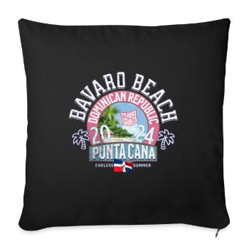 Bavaro beach Punta Cana travel the world - Sofa pillowcase 17,3'' x 17,3'' (45 x 45 cm) - black - Front