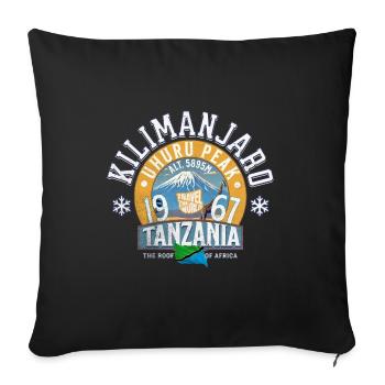 Kilimanjaro Uhuru peak Tanzania - Sofa pillowcase 17,3'' x 17,3'' (45 x 45 cm) - black - Front
