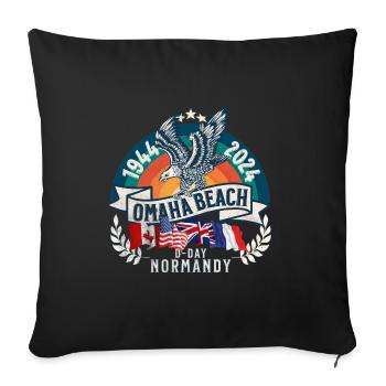 D DAY 80th anniversary Omaha Beach Normandy - Housse de coussin décorative 45 x 45 cm - noir - Devant