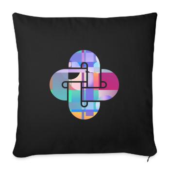 Prismatic Cross Mosaic - Sofa pillowcase 17,3'' x 17,3'' (45 x 45 cm) - black - Front
