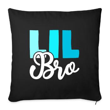 LIL BRO Brother Siblings - Sofa pillowcase 17,3'' x 17,3'' (45 x 45 cm) - black - Front