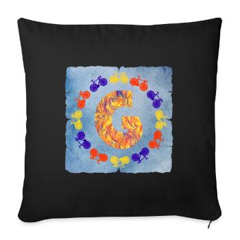 vélo e 53 g - Housse de coussin décorative 45 x 45 cm - noir - Devant