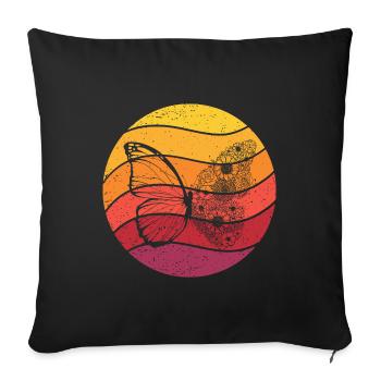 Papillon Retro Style Vintage - Housse de coussin décorative 45 x 45 cm - noir - Devant