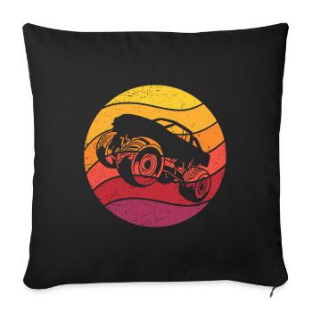 Monster Truck Retro Style Vintage - Sofa pillowcase 17,3'' x 17,3'' (45 x 45 cm) - black - Front