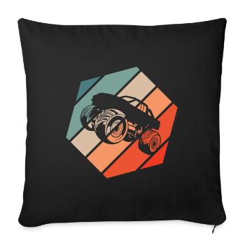 Monster Truck Retro Style Vintage - Sofa pillowcase 17,3'' x 17,3'' (45 x 45 cm) - black - Front