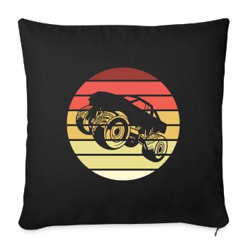 Monster Truck Retro Style Vintage - Sofa pillowcase 17,3'' x 17,3'' (45 x 45 cm) - black - Front