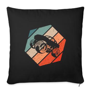 Monster Truck Retro Style Vintage - Sofa pillowcase 17,3'' x 17,3'' (45 x 45 cm) - black - Front