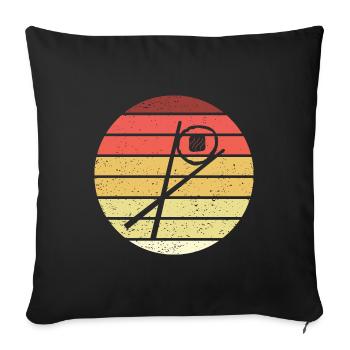 Sushi Stäbchen Sake Maki Retro Style Vintage - Sofakissenbezug 45 x 45 cm - Schwarz - Vorne