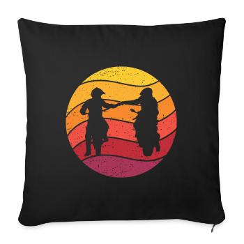 Motocycliste Fist Salute Retro Style Vintage - Housse de coussin décorative 45 x 45 cm - noir - Devant