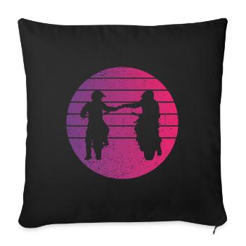 Motocycliste Fist Salute Retro Style Vintage - Housse de coussin décorative 45 x 45 cm - noir - Devant