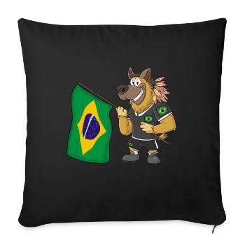 Brazil Rasta Dog - Sofa pillowcase 17,3'' x 17,3'' (45 x 45 cm) - black - Front