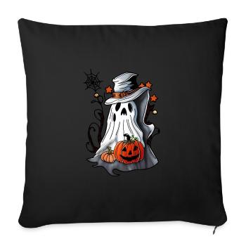 Ghost With a Pumpkin - Sofa pillowcase 17,3'' x 17,3'' (45 x 45 cm) - black - Front