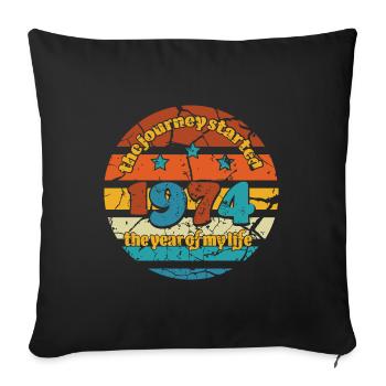 1974 the journey started - Sofakissenbezug 45 x 45 cm - Schwarz - Vorne