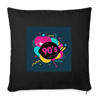 90s vibes - Sofa pillowcase 17,3'' x 17,3'' (45 x 45 cm) - black - Front