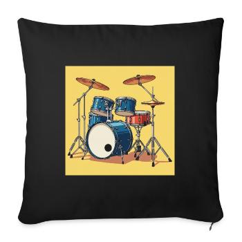 The drums: rhythm in the blood - Sofa pillowcase 17,3'' x 17,3'' (45 x 45 cm) - black - Front
