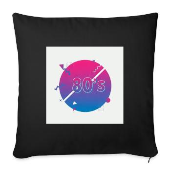 80s Vibes - Retro Revival - Sofa pillowcase 17,3'' x 17,3'' (45 x 45 cm) - black - Front