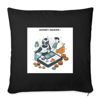 The Art of Making Money: Paths to Prosperity - Sofa pillowcase 17,3'' x 17,3'' (45 x 45 cm) - black - Front