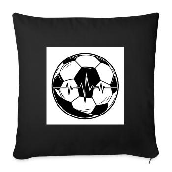 Heartbeat football: A symbol of sport - Sofa pillowcase 17,3'' x 17,3'' (45 x 45 cm) - black - Front