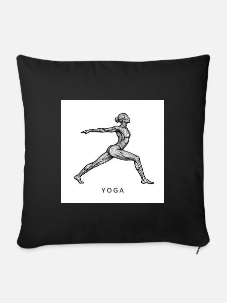 Yoga - Sofakissenbezug 45 x 45 cm - Schwarz