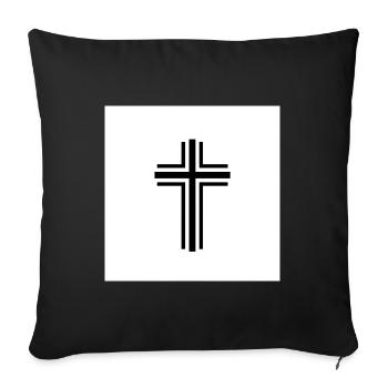 The Cross – Symbol of Faith and Hope - Sofa pillowcase 17,3'' x 17,3'' (45 x 45 cm) - black - Front
